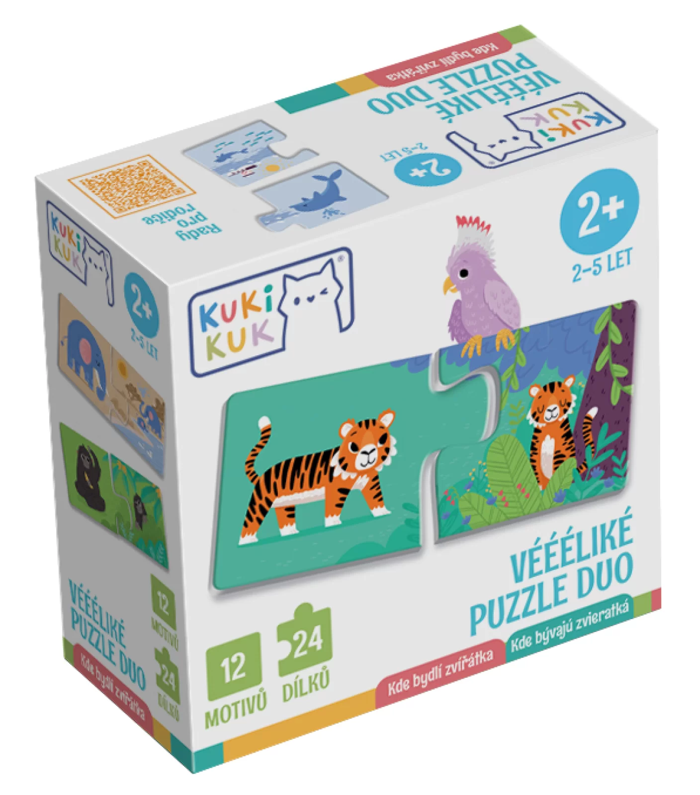 Véééliké puzzle DUO - Kde bydlí zvířátka1