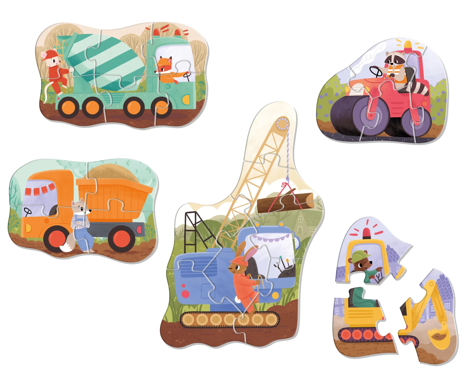 Véééliké puzzle - Stavební stroje6